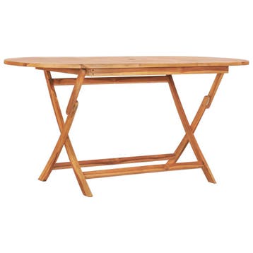 vidaXL Tuintafel inklapbaar 160x80x75 cm massief teakhout, Tuin en Terras, Tuintafels, Verzenden, Nieuw