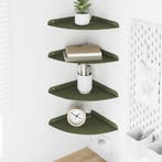 vidaXL Zwevende plank met plank 4 pcs Olijf Groen 24 x 24 x, Verzenden, Nieuw