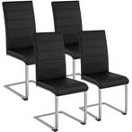 tectake Sledestoelen, kunstleer - zwart, Set van 4, Huis en Inrichting, Verzenden, Nieuw