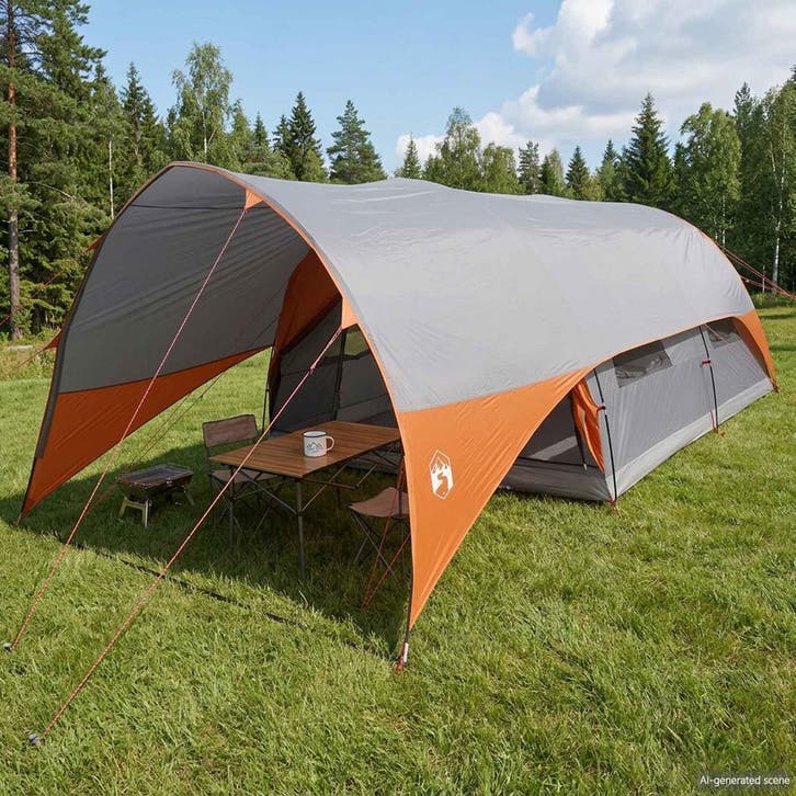 vidaXL Tunnel Tent met Waterdichte Regenhoes 10-persoons, Caravanes & Camping, Tentes, Envoi