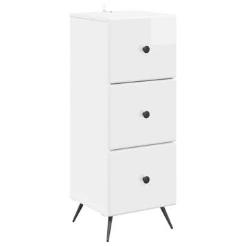 vidaXL Ladekast Hoogglans Wit 33 x 34,5 x 90 cm Bewerkt hout, Verzenden, Nieuw