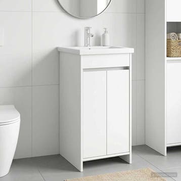 vidaXL Badkamer Vanity met Wastafel Wit 42 x 40 x 84,5 cm, Verzenden