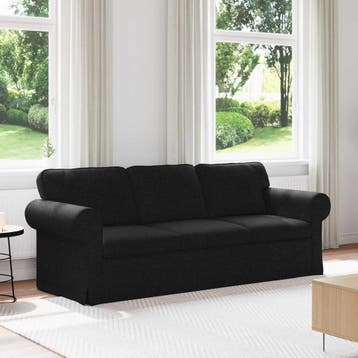 vidaXL bank / zetel Zwart 215 x 82 x 80 cm Stof, Verzenden, Nieuw