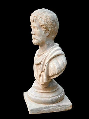 sculptuur, Busto imperatore romano Adriano - 44 cm - Steen