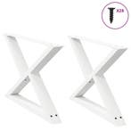 vidaXL Salontafelpoten 2 st 70x(42-43,3) cm staal wit, Verzenden