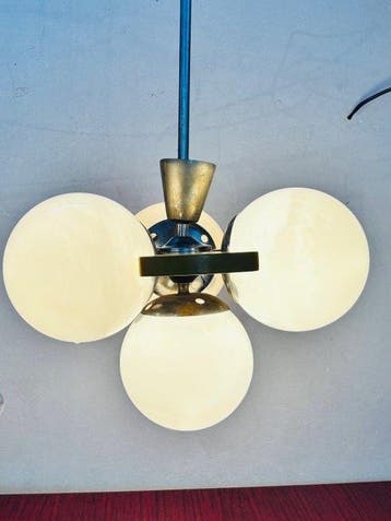 Kroonluchter - Opaline glas - Lampadario space-age