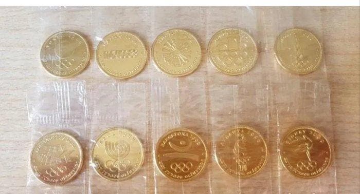 Olympische Spelen munten goud 22K - volledige collectie, Verzamelen, Overige Verzamelen