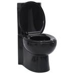 vidaXL Toilet hoekmodel keramisch zwart, Verzenden