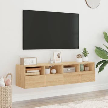 vidaXL Tv-meubels 2 st 60x30x30 cm bewerkt hout sonoma, Verzenden, Nieuw
