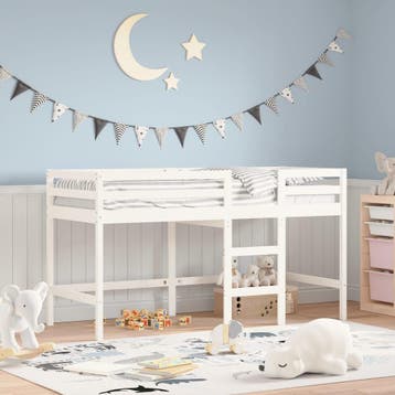 vidaXL Kinderhoogslaper met ladder 90x190 cm massief, Huis en Inrichting, Verzenden, Nieuw