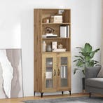 vidaXL Highboard Artisan Eiken 69,5 x 34 x 180 cm Bewerkt, Huis en Inrichting, Kasten | Dressoirs, Verzenden, Nieuw