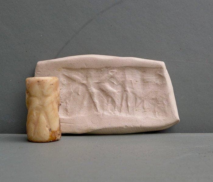Mesopotamisch Shell Rolzegel, Antiquités & Art, Antiquités | Autres Antiquités
