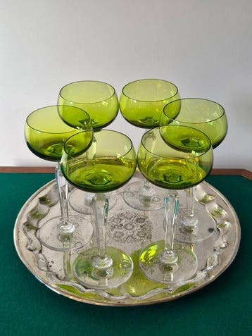Val Saint Lambert - Wijnglas (6) - Saumur - Kristal -