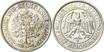 5 Reichsmark 1932 (MuntenenBankbiljetten-Duitslandvanaf1871), Verzenden