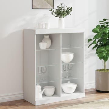 vidaXL Dressoir met LED-verlichting 81x37x100 cm wit, Verzenden