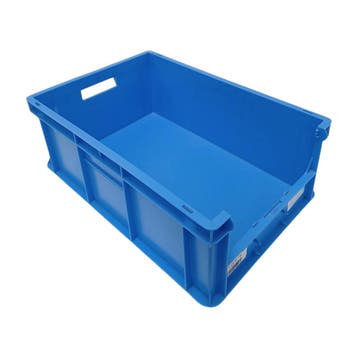 Magazijnbak 600x400x215 mm euronorm blauw pp gebruikt, Zakelijke goederen, Ophalen of Verzenden