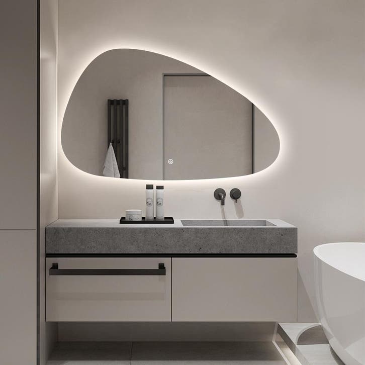 AKTIE - FENOME Badkamerspiegel LED verlichting Ovaal touche, Bricolage & Construction, Sanitaire, Envoi