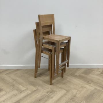 Hutten complete set statafel met 3 barkrukken, hout