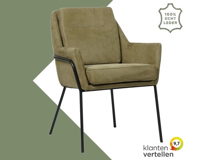 Leren eetkamerstoel Mix, Huis en Inrichting, Stoelen, Nieuw, Eén, Leer, Ophalen of Verzenden