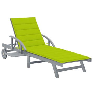 vidaXL Ligbed met kussen massief acaciahout, Verzenden, Nieuw