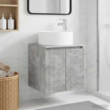 vidaXL Wandgemonteerde wastafelmeubel Betongrijs 49,5 x 44,5, Verzenden