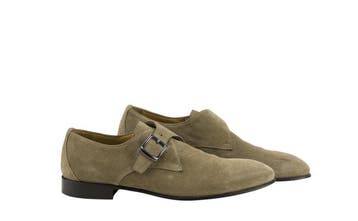 ISAIA NAPOLI - 9 UK - 43 IT - Off-Green Suede Single Monk