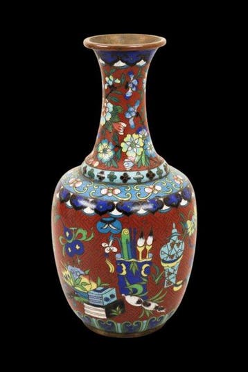Vaas - Emaille - China - cloisonné (Zonder minimumprijs)