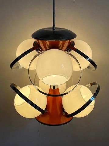 Lamp - Metaal, Glas - Atoomruimtevaarttijdperk, Antiek en Kunst