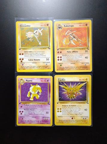 Pokémon - 4 Card - Tutte Prime Edizioni : Hitmonlee Holo -, Nieuw