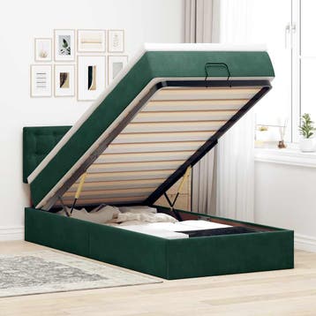 vidaXL Bed poef met matras en LEDs 80x200cm fluweel, Verzenden