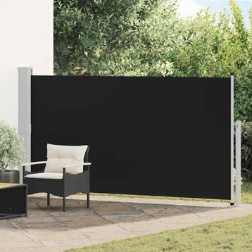 vidaXL Wind-/zonnescherm uittrekbaar 160x300 cm zwart, Verzenden