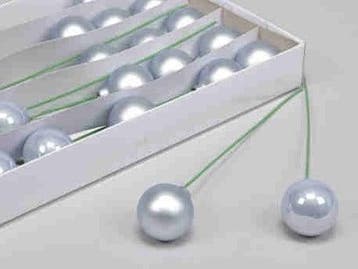 Kerstballen op Lange draad Artic Blue combi 5 cm 30 stuks, Nieuw