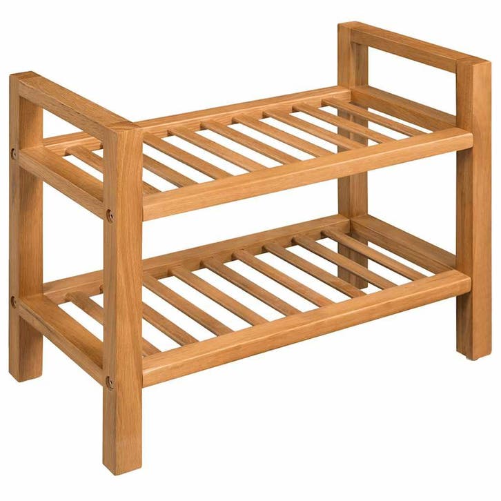 vidaXL Schoenenrek met 2 schappen 50x27x40 cm massief, Maison & Meubles, Armoires | Armoires à chaussures, Envoi