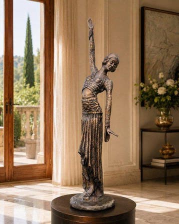 Beeld, XL Bronze: Lady Dancer Sculpture – Art Deco inspired, Antiek en Kunst