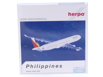 Schaal 1:500 Herpa 513159 Philippine Airlines Airbus A340..., Ophalen of Verzenden, Zo goed als nieuw