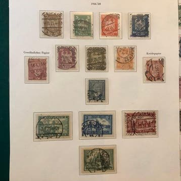Duitse Rijk 1924/1927 - Volledige emissies met Adelaar, IAA, Gestempeld