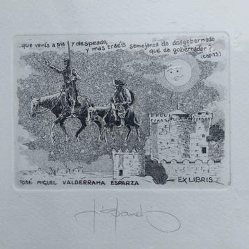 80 exlibris, thema: Don Quichot - Ex libris