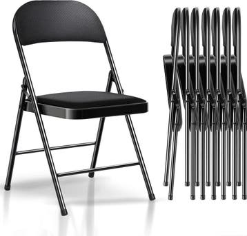 Klapstoelen - Vouwstoelen - Set van 8 - Eettafelstoelen - Zw, Verzenden, Nieuw