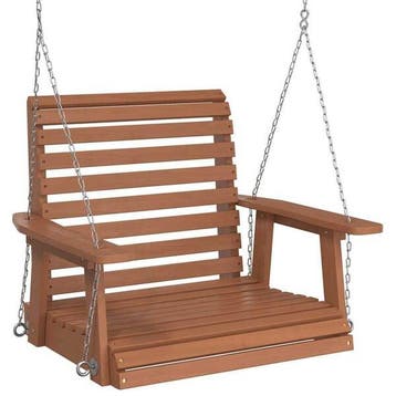Tuinschommel met kettingen: Retour deal, nergens goedkoper, Verzenden, Gebruikt, Hout, Schommelbank