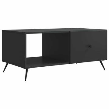 vidaXL Salontafel Zwart 90 x 50 x 40 cm Bewerkt hout, Huis en Inrichting, Tafels | Salontafels, Verzenden, Nieuw