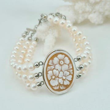 Argent - Bracelet - Caméo incisé à la main