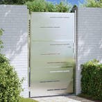 vidaXL Tuinpoort met slot Zilver 85 x 144 cm Roestvrij staal, Verzenden, Nieuw