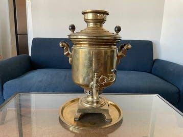 Barrois - Samovar - Laiton - Samovar russe Batashev, Antiquités & Art