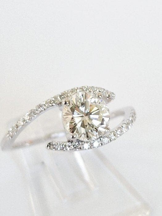 Verlovingsring - 14 karaat Witgoud - 1.23ct. tw. Diamant, Bijoux, Sacs & Beauté, Bijoux anciens