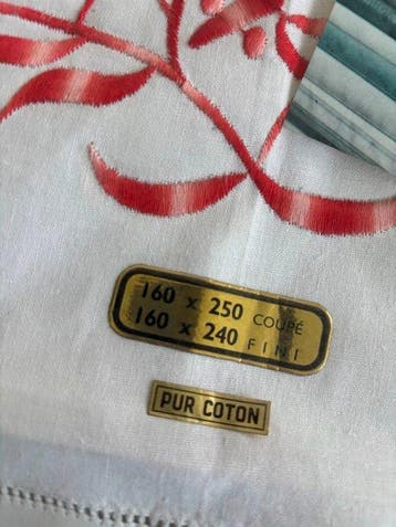 Drap Ancien BLANGIL Neuf Sous Blister - Pur Coton & Broderie