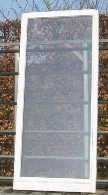 meranti houten raam , chassis , venster 104 x 237, 75 tot 150 cm, Gebruikt, Raamkozijn, Ophalen of Verzenden