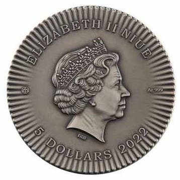 Niue. 5 Dollars 2022 2 oz $5 NZD Niue Silver Isis Wings