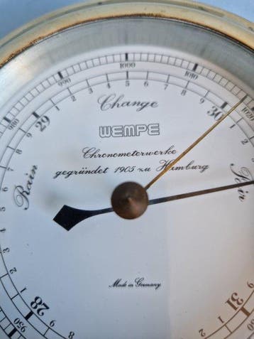 Wempe - Station météo - Laiton, Verre - Baromètre