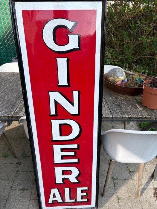 Ginger Ale - Emaille plaat - Emaille, Antiek en Kunst, Antiek | Wandborden en Tegels