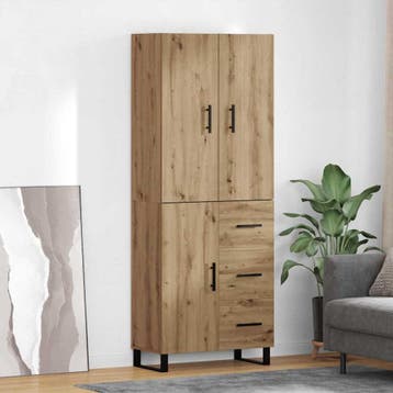 vidaXL Highboard 2 st Artisan Eiken 69,5 x 34 x 180 cm, Huis en Inrichting, Kasten | Dressoirs, Verzenden, Nieuw